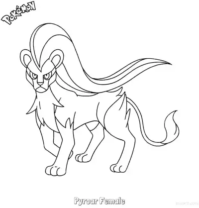 Free printable Pyroar Female Coloring Page - Free Printable Pokemon Coloring Sheets coloring page
